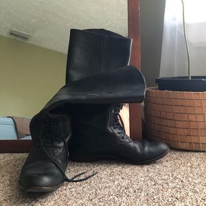 Black Leather Riding Boots